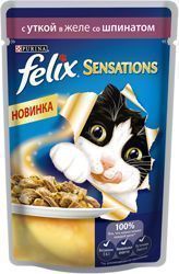Felix Sensations с уткой и шпинатом в желе