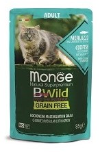 Monge Cat BWild GRAIN FREE из трески с креветками