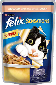 Felix Sensations с лососем и треской в желе