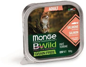 Monge Cat BWild GRAIN FREE из лосося с овощами