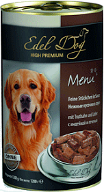 Edel Dog консервы для собак с индейкой и печенью