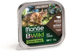 Monge Cat BWild GRAIN FREE из буйвола с овощами